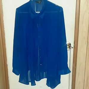 blue see through shirt